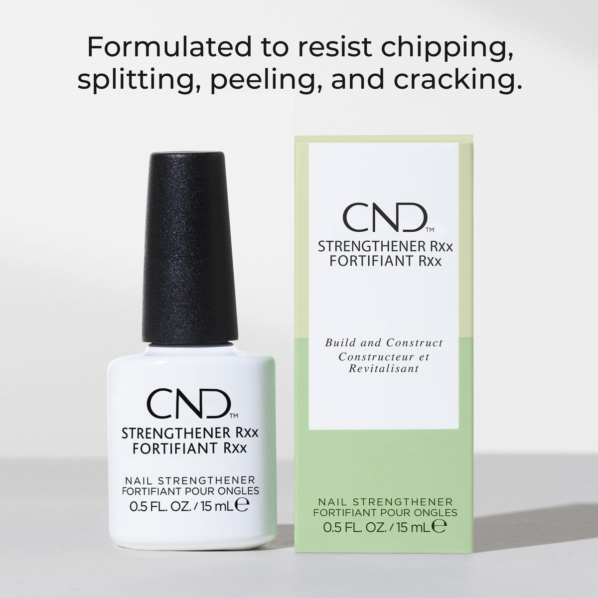 CND Strengthener RXx formula texture close-up highlighting smooth, fast-absorbing finish