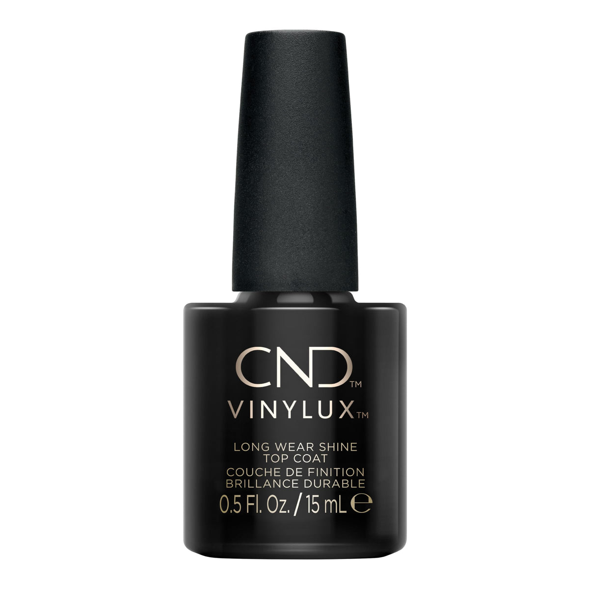 CND Vinylux 0.5 fl oz label close-up highlighting easy-application benefit