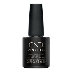 CND Vinylux 0.5 fl oz label close-up highlighting easy-application benefit