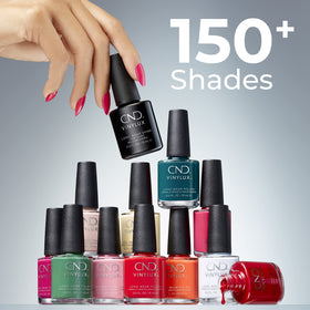 CND Vinylux bottle group with SolarOil illustrating complementary care and conditioning