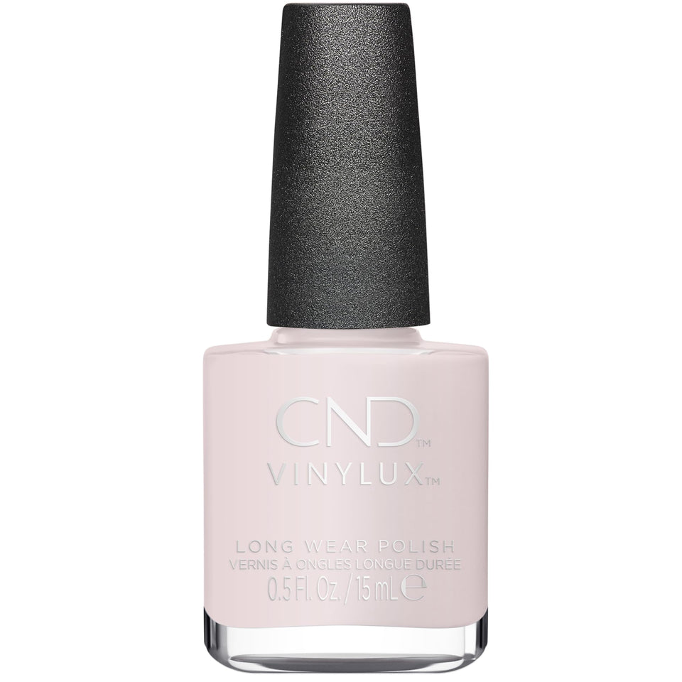 CND Vinylux front packaging showing negligee pink and glossy finish benefit