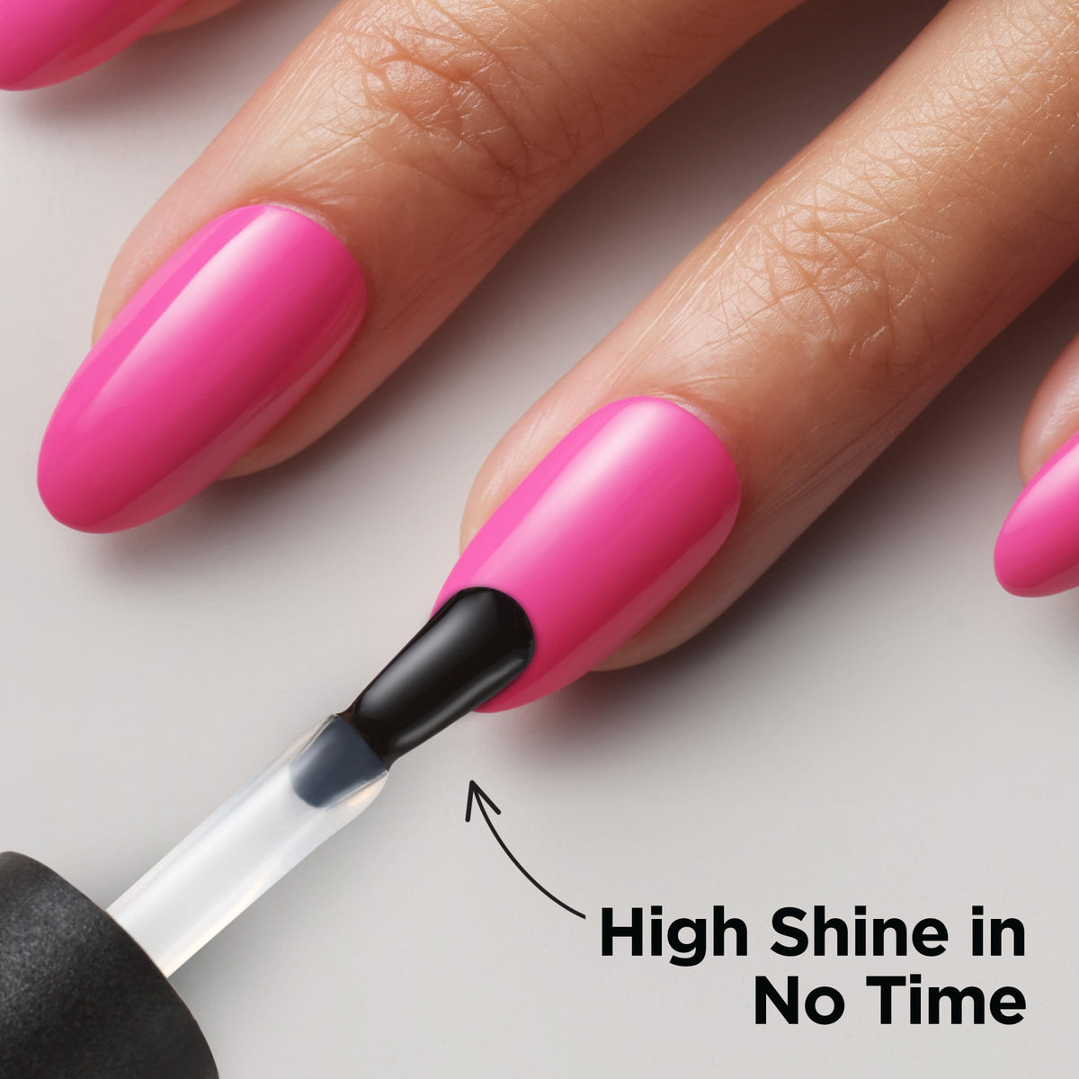 CND Vinylux shine before and after comparison showing enhanced gloss benefit