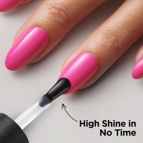 CND Vinylux shine before and after comparison showing enhanced gloss benefit