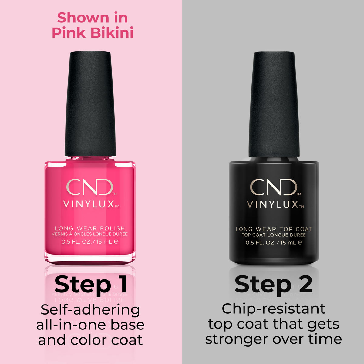 CND Vinylux texture swatch on white showing semi-sheer shimmer and buildable finish