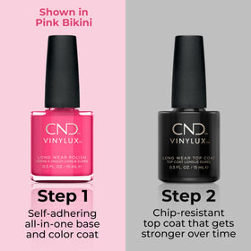 CND Vinylux texture swatch on white showing semi-sheer shimmer and buildable finish