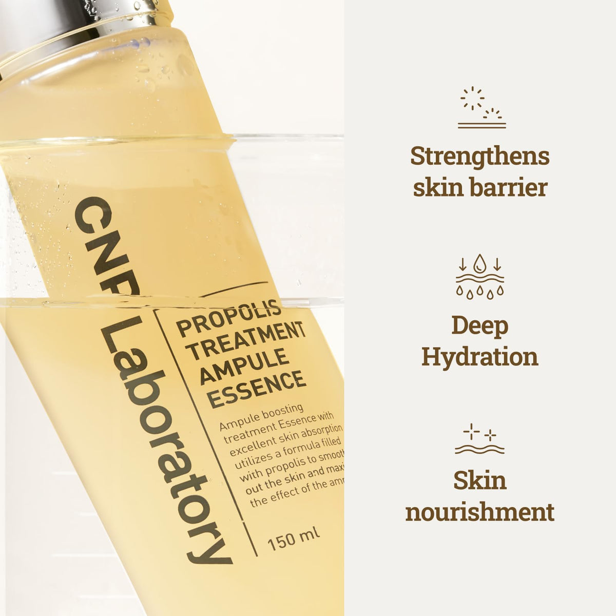 CNP hand applying toner, conveys quick absorption and soothing feel