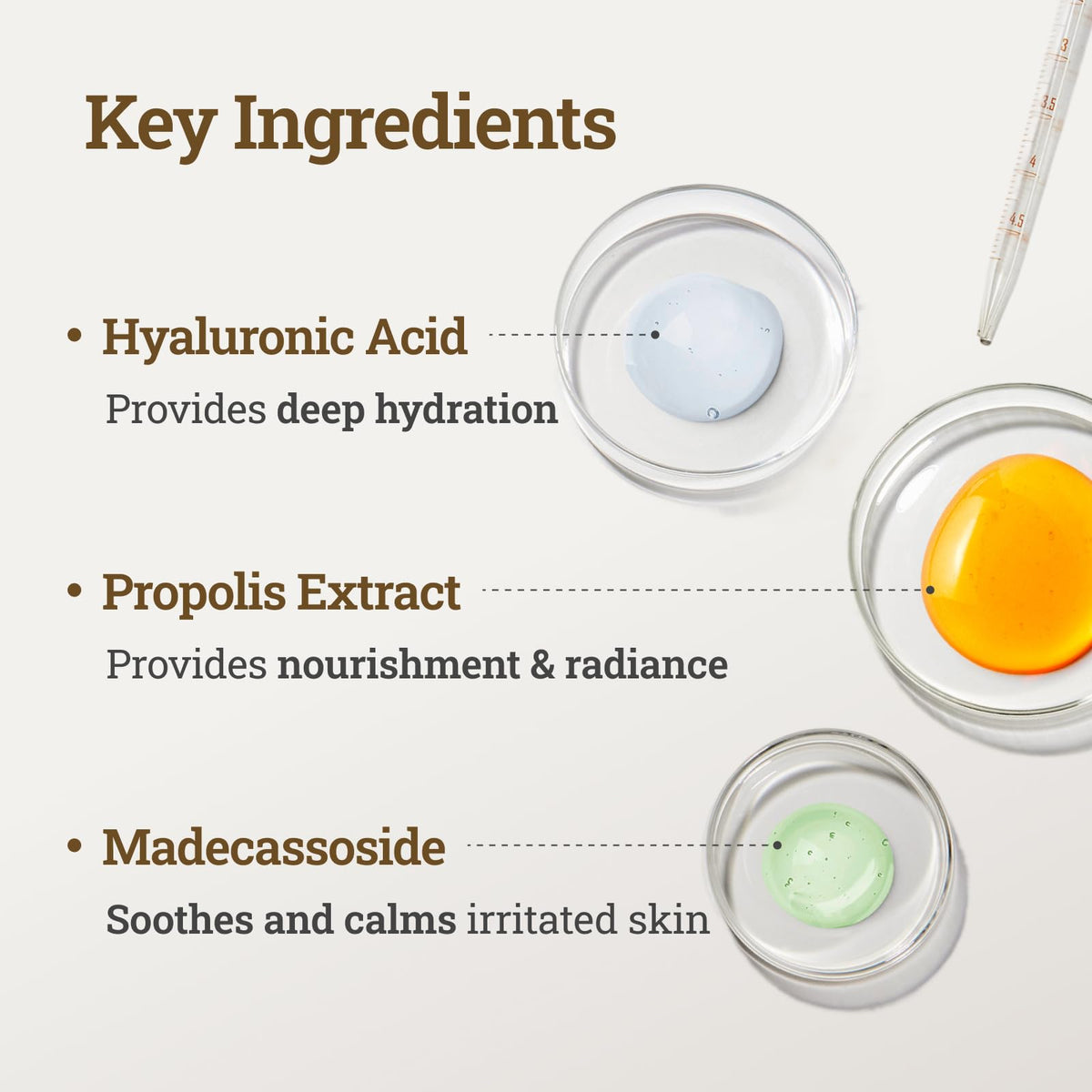 CNP Honey Glow Serum held in hand to show 35ml bottle size and travel-friendly benefit