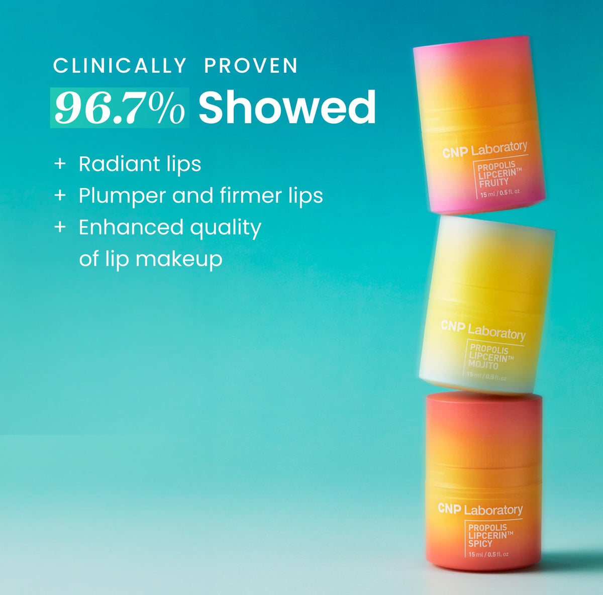 CNP Honey Lip Butter beside a hand for scale, compact travel-friendly size