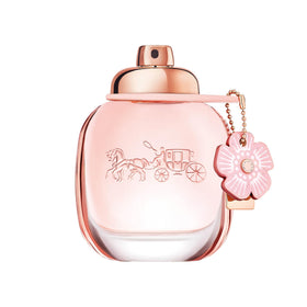 Coach bottle front view showing floral packaging and immediate visual appeal