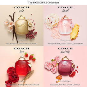 Coach bottle held in hand to show 1.0 fl oz scale and travel convenience