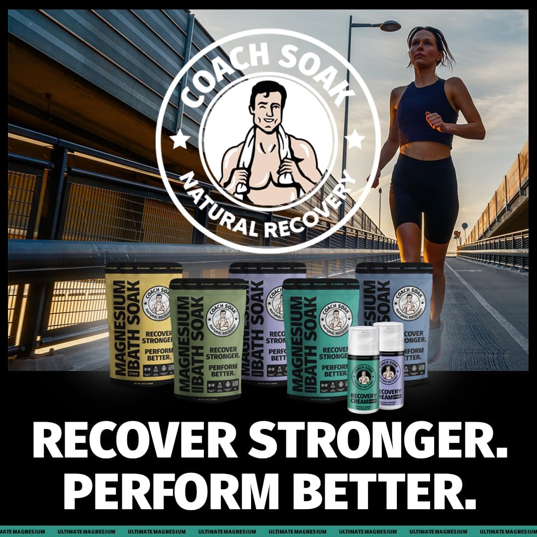 Coach Soak label close-up showing ingredients and quality assurance benefit
