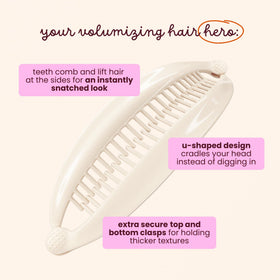 Cobana clip worn in hair creating instant volume and long-lasting lift