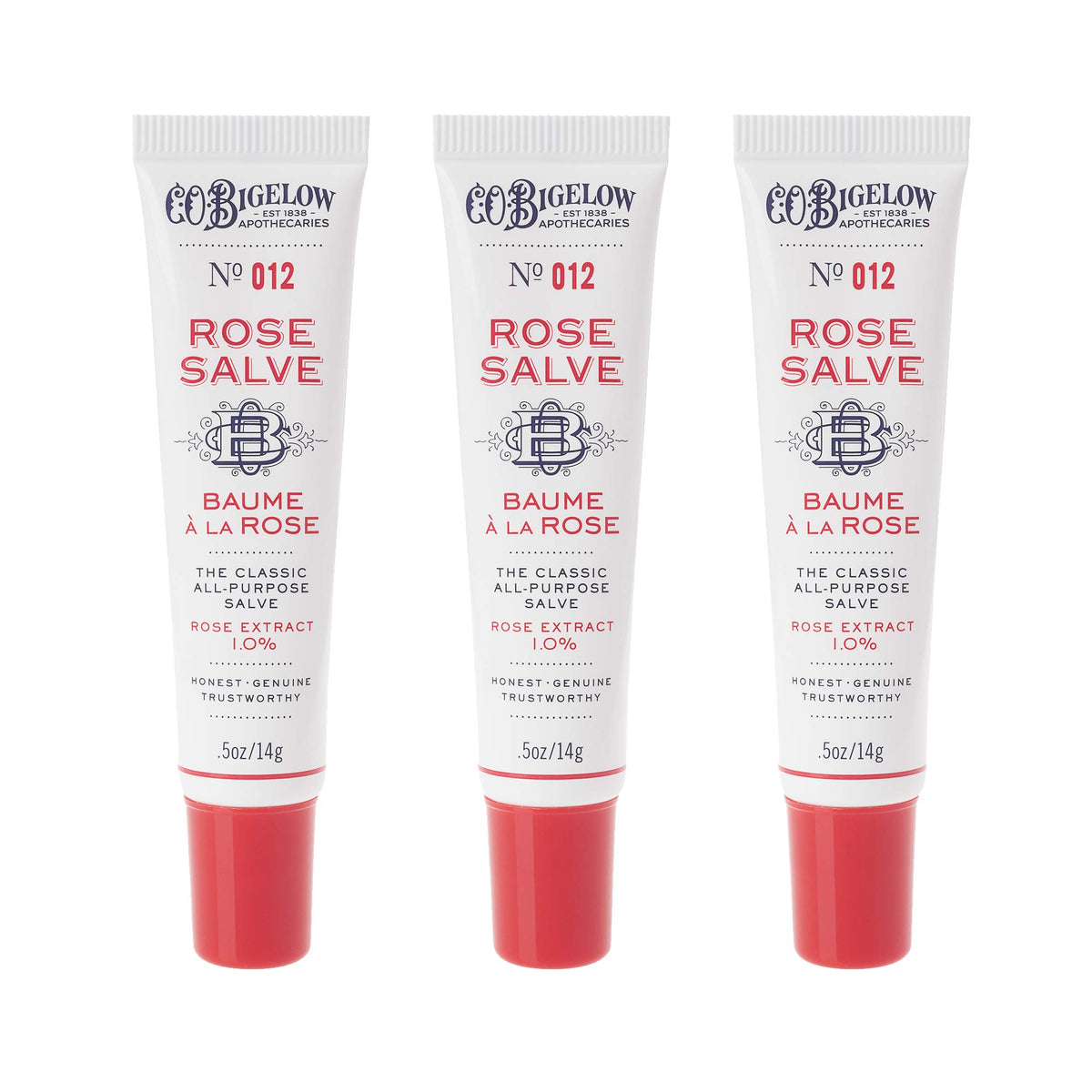 C. O. Bigelow close-up of salve texture in an open tube, shows smooth application