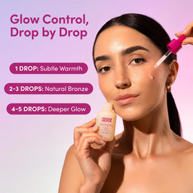 Coco & Eve Dark blended into moisturizer in hand showing easy mixability