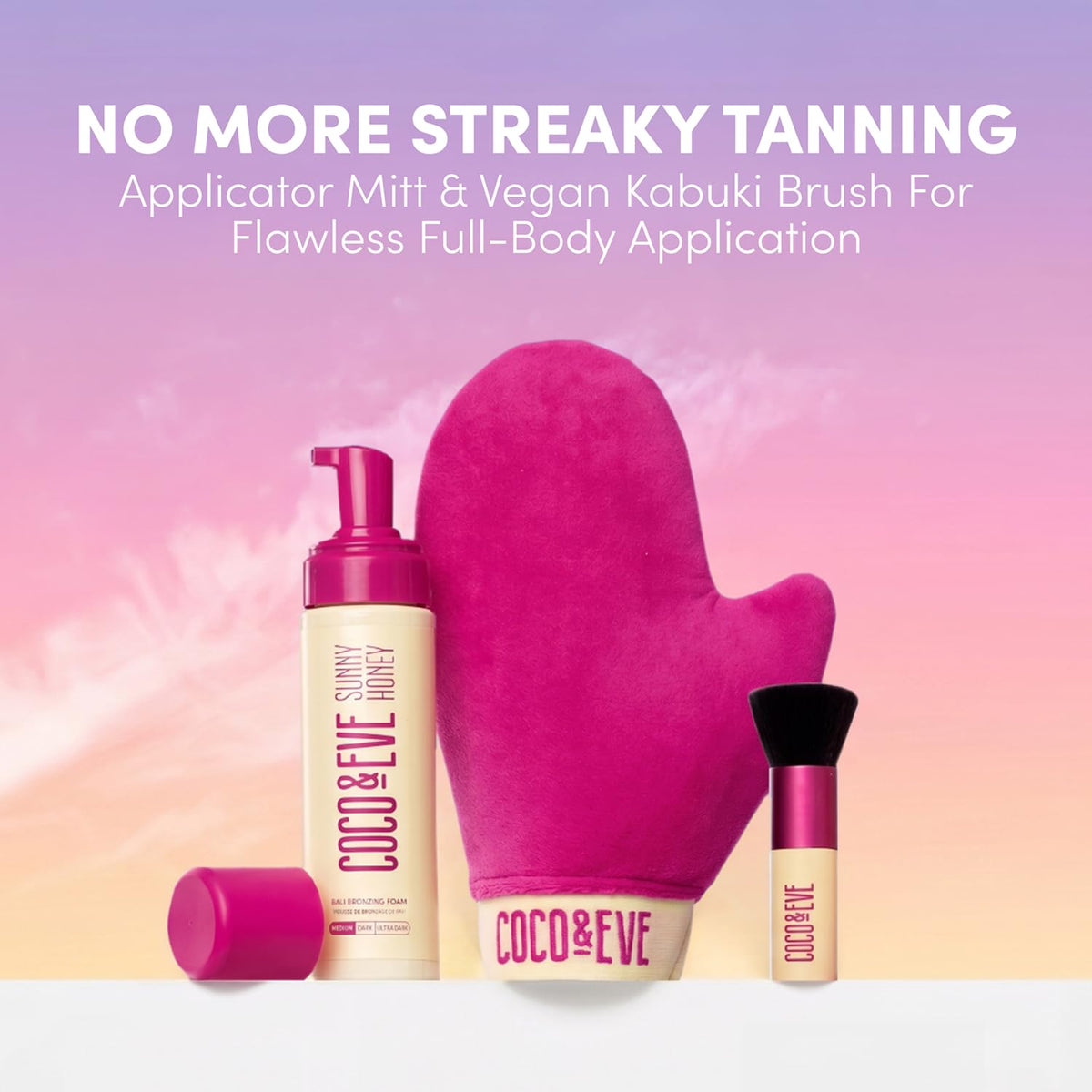 Coco & Eve kabuki brush applying product to face for precise contouring