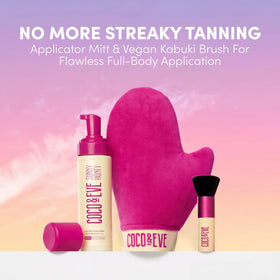 Coco & Eve kabuki brush applying product to face for precise contouring