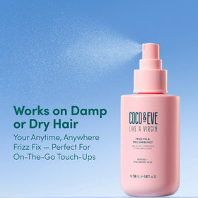 Coco & Eve before and after comparison showing reduced frizz and boosted gloss