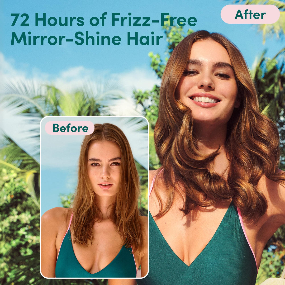 Coco & Eve mist nozzle spraying fine mist for even frizz control and shine