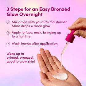 Coco & Eve drops mixed into moisturizer, demonstrating customization and streak-free blending
