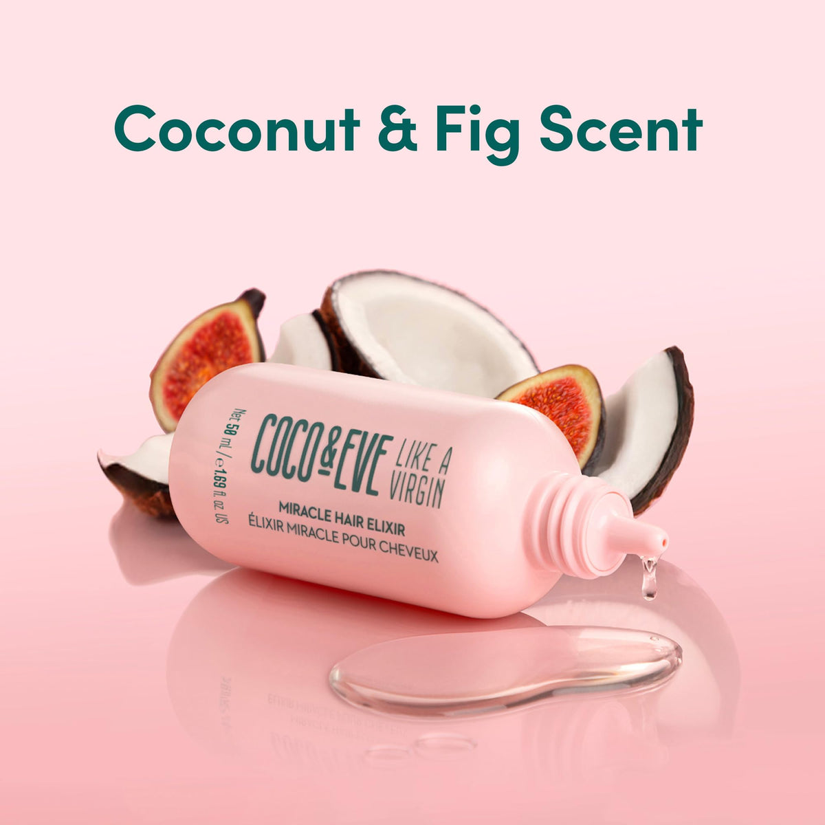 Coco & Eve product label close-up featuring claims and clean-ingredient transparency