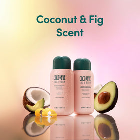 Coco & Eve size comparison showing 8.4 fl oz bottles scale