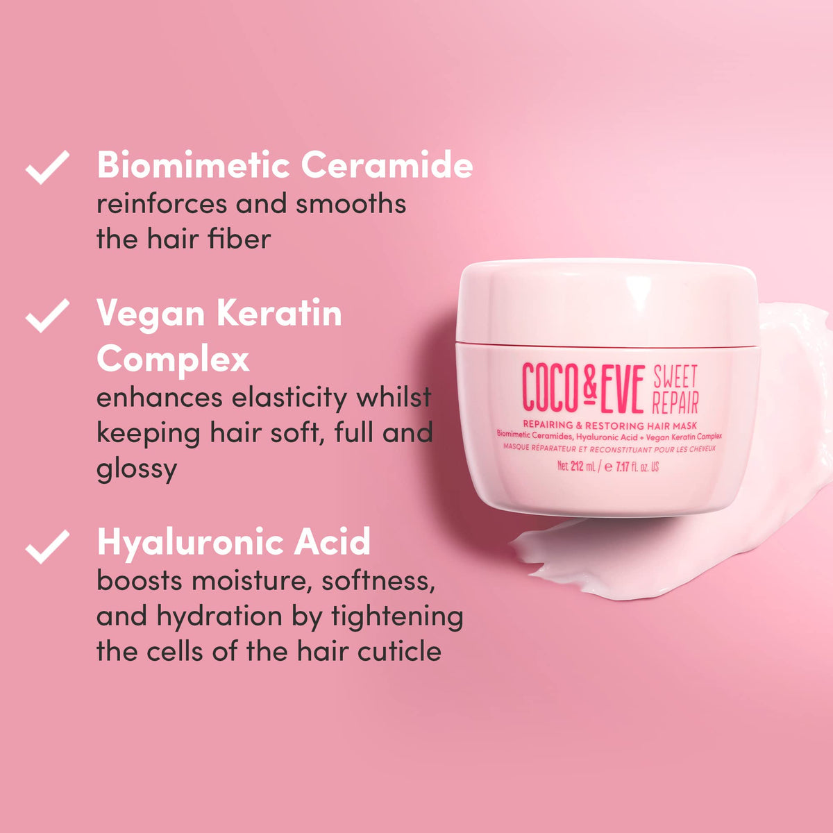 Coco & Eve being applied in shower to hydrate and repair strands