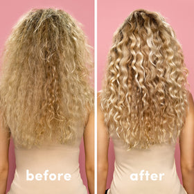 Coco & Eve side-by-side before and after showing improved shine
