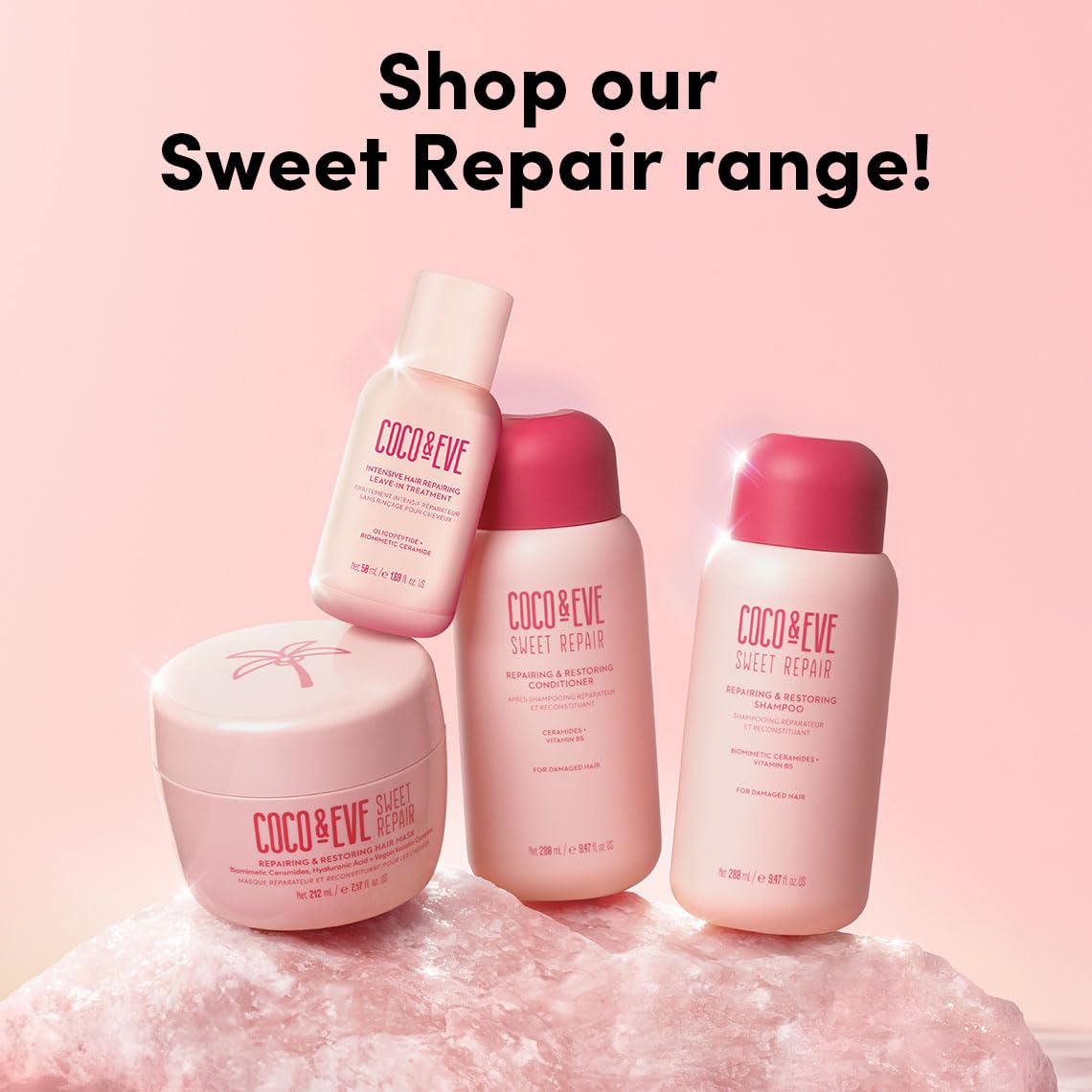 Coco & Eve rinsed hair showing smoother, shinier finish benefit