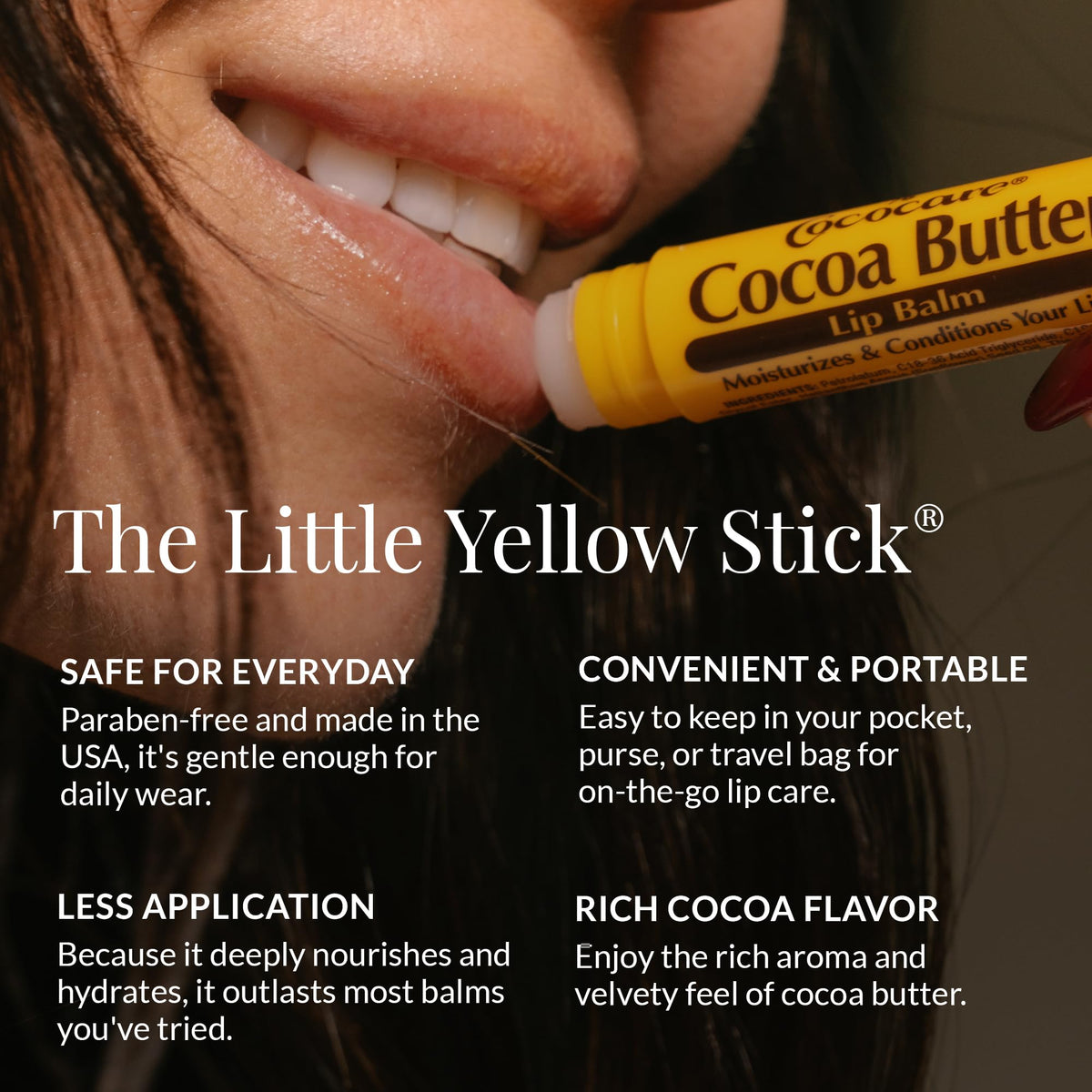 COCOCARE tube held in hand showing 0.15 oz size for travel convenience