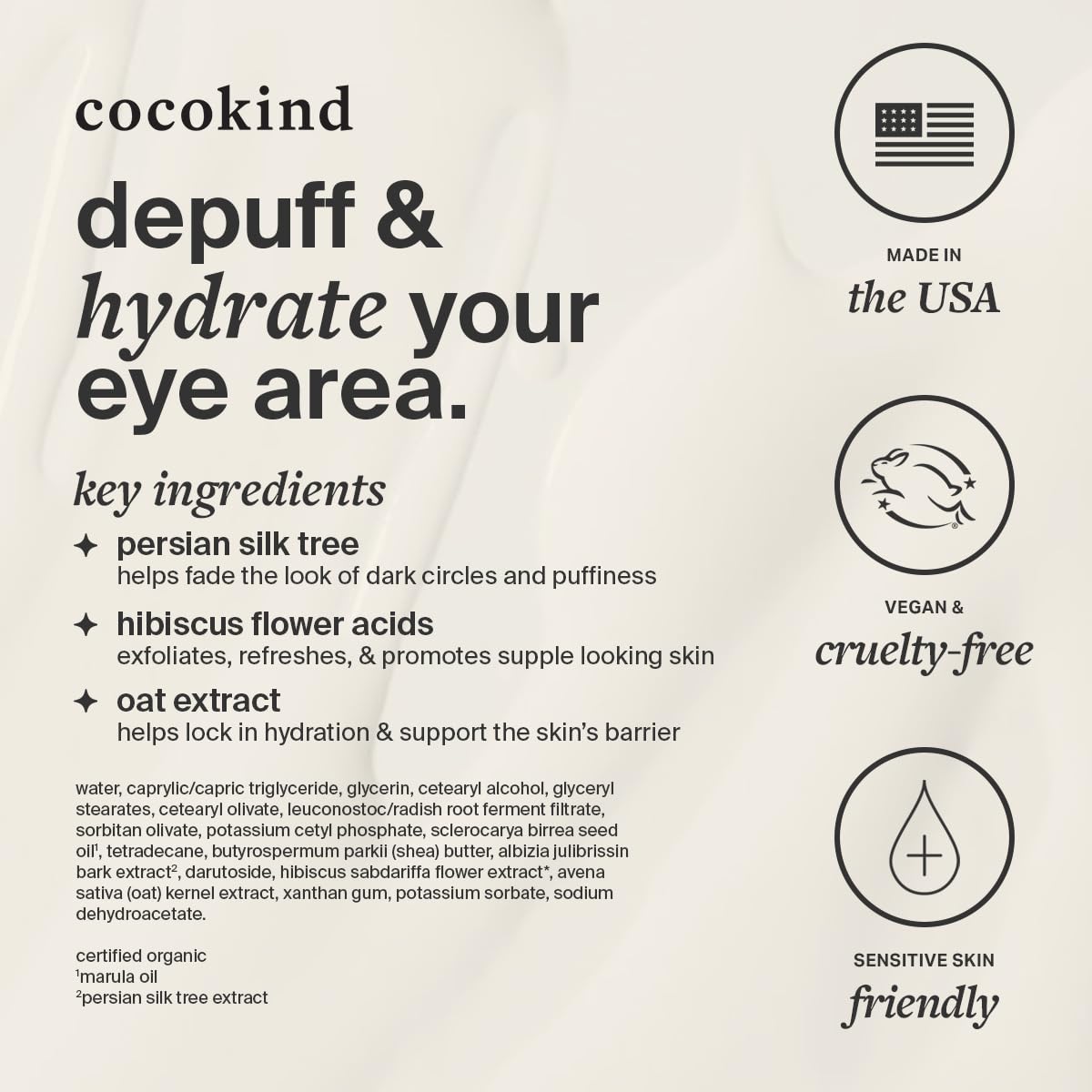 Cocokind before and after rested-looking under-eye comparison