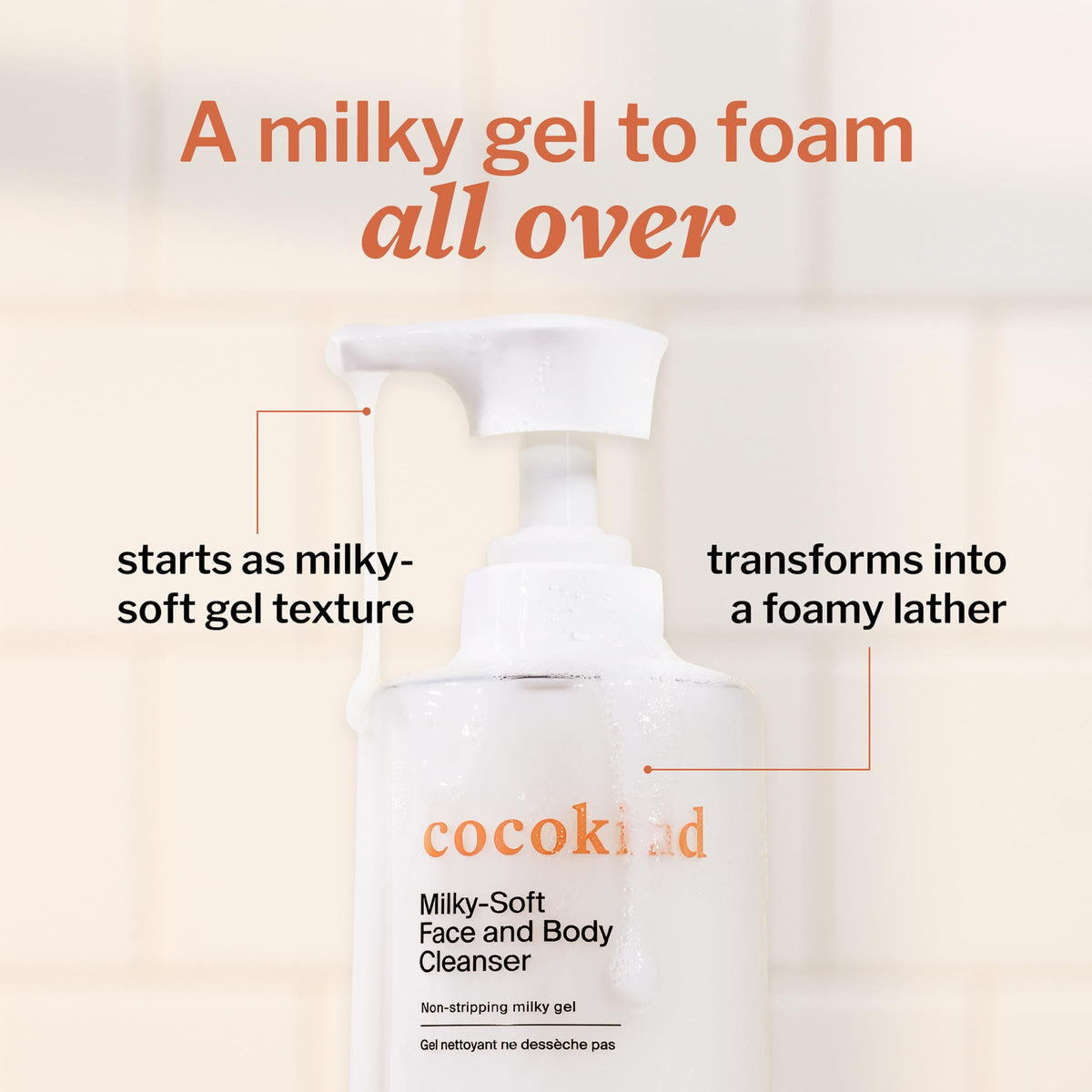 Cocokind bottle beside ruler to show 13.5 oz scale, indicates product size