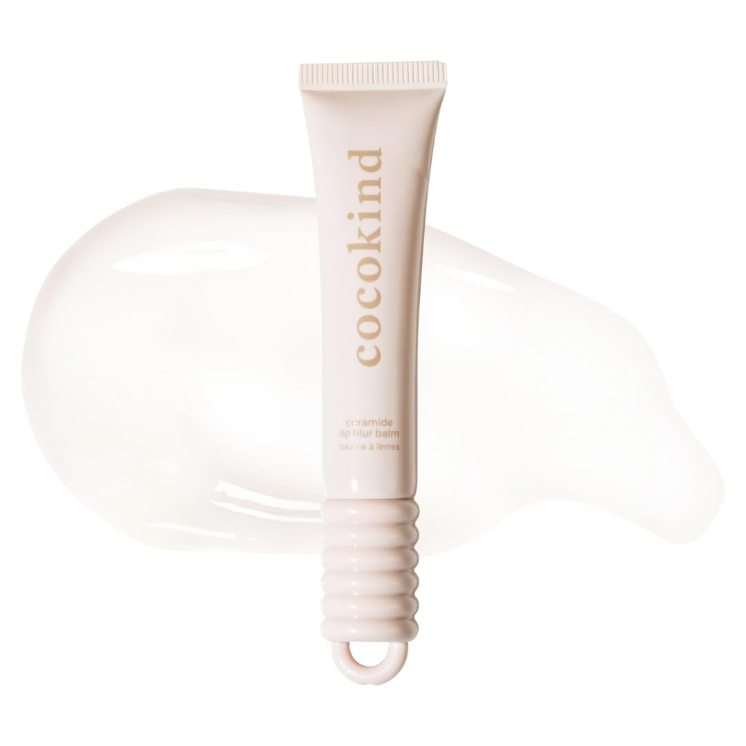 Cocokind clear lip blur balm front packaging showing glossy finish and compact size