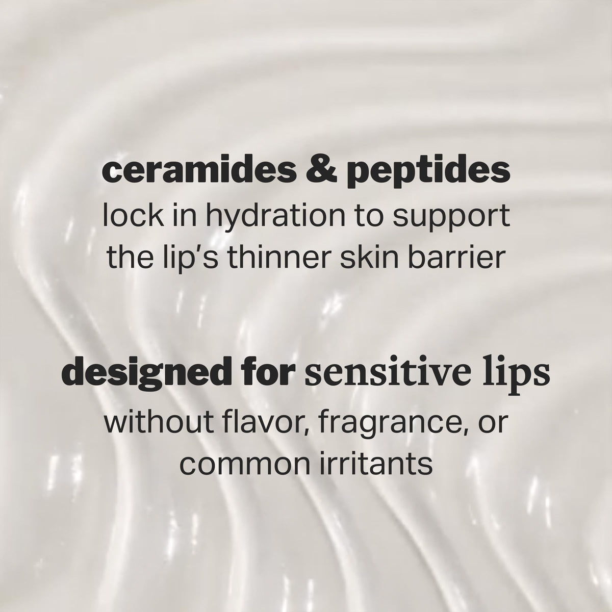 Cocokind balm applied on lips demonstrating smooth, blurred fine lines look