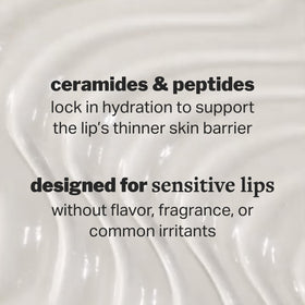 Cocokind balm applied on lips demonstrating smooth, blurred fine lines look