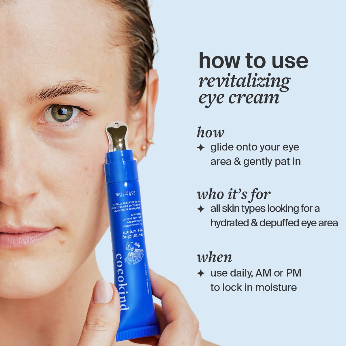Cocokind cream texture swiped to show smooth hydrating formula