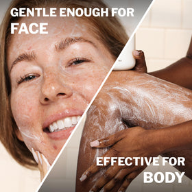 Cocokind soft foam in hand during use, demonstrates effective gentle cleansing