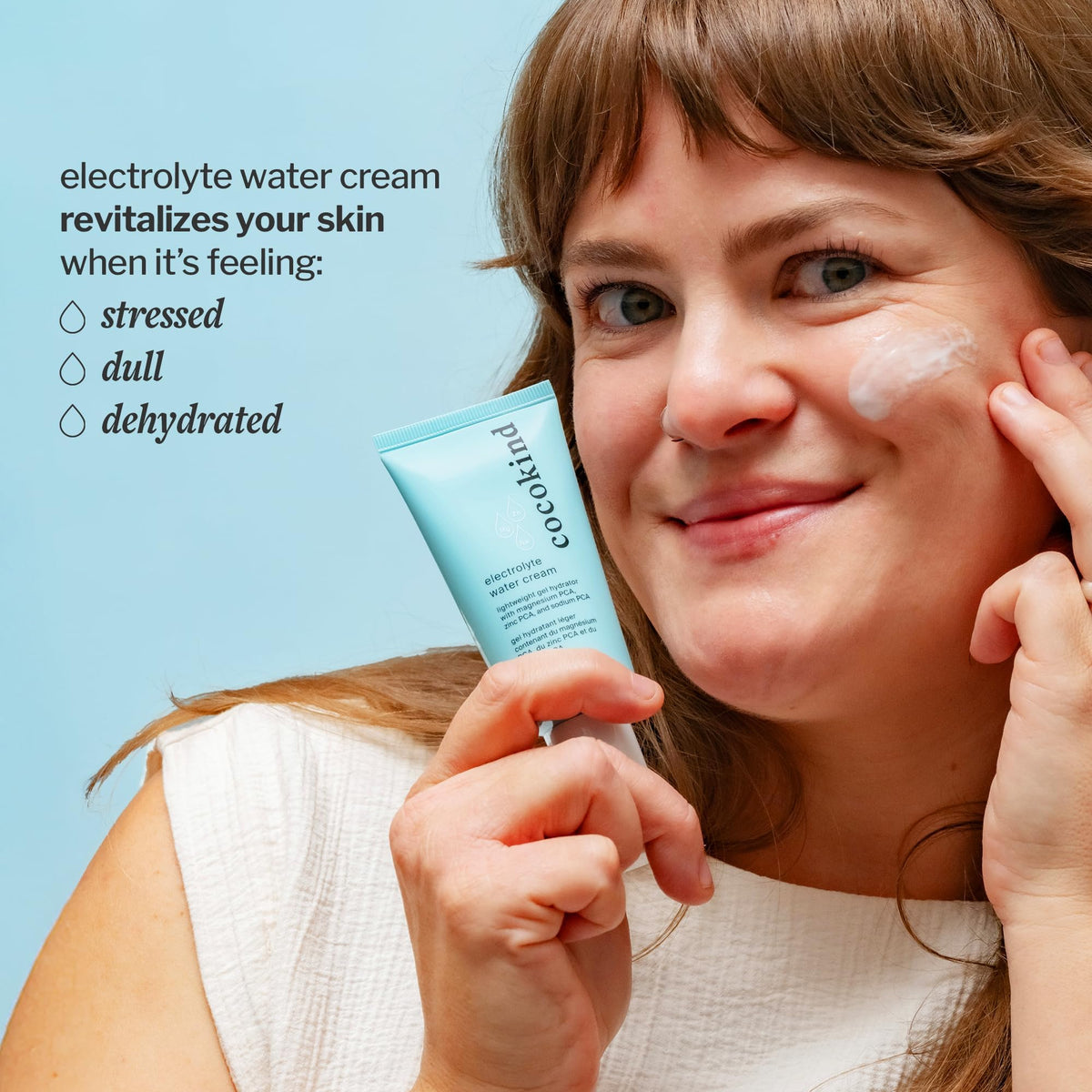 Cocokind ingredients label close-up highlighting electrolyte blend and clean formula