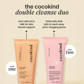 Cocokind on bathroom counter next to towels showing daily routine convenience and calm