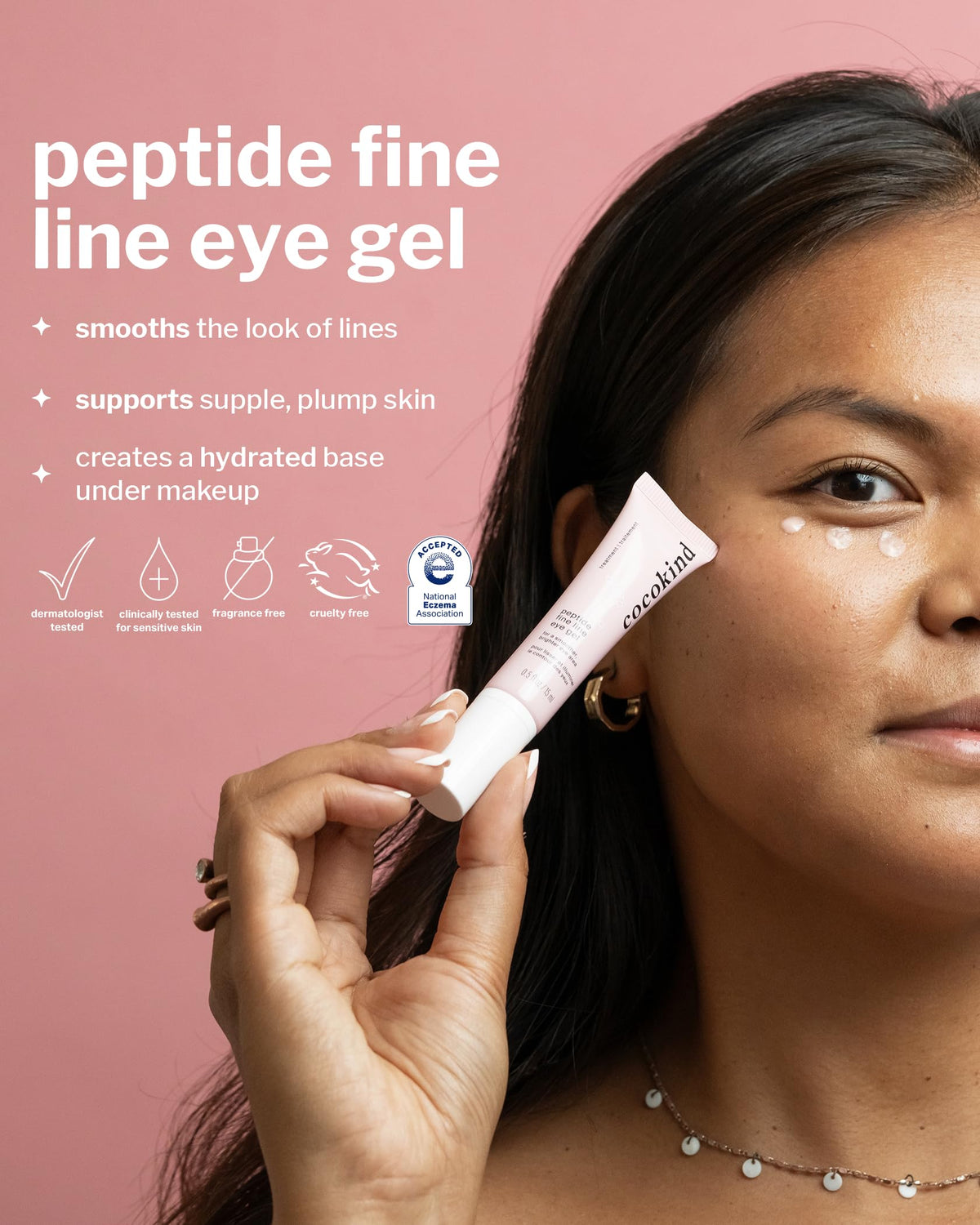 Cocokind close-up of gel texture demonstrating lightweight hydration and quick absorption benefit
