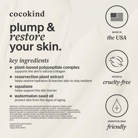 Close-up of Cocokind label highlighting peptide and squalane benefits