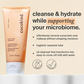 Cocokind milky emulsion texture close-up illustrating smooth transformation and rinsability
