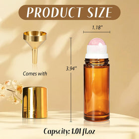 Cocurb closeup of rose quartz roller texture offering cool, smooth facial massage
