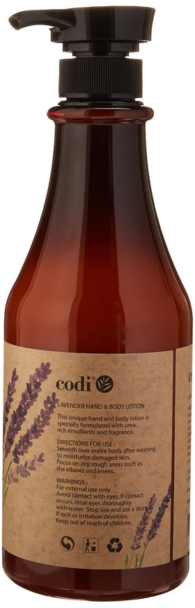 Codi N Codi lotion placed by sink showing convenient 25 fl. oz. usage