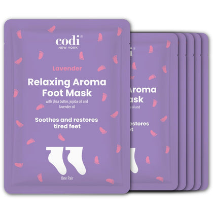Codi New York front packaging showing lavender foot mask and benefits