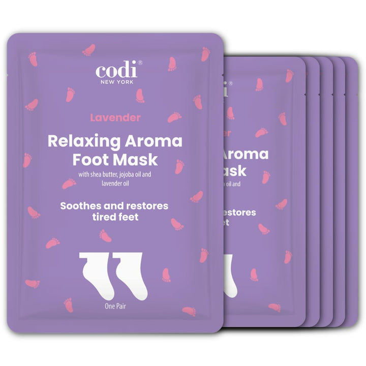Codi New York front packaging showing lavender foot mask and benefits