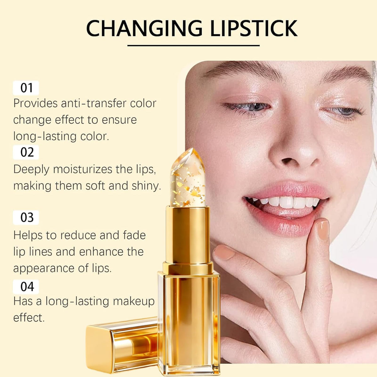 Coellyo applied on lips demonstrating personalized color change and natural boost