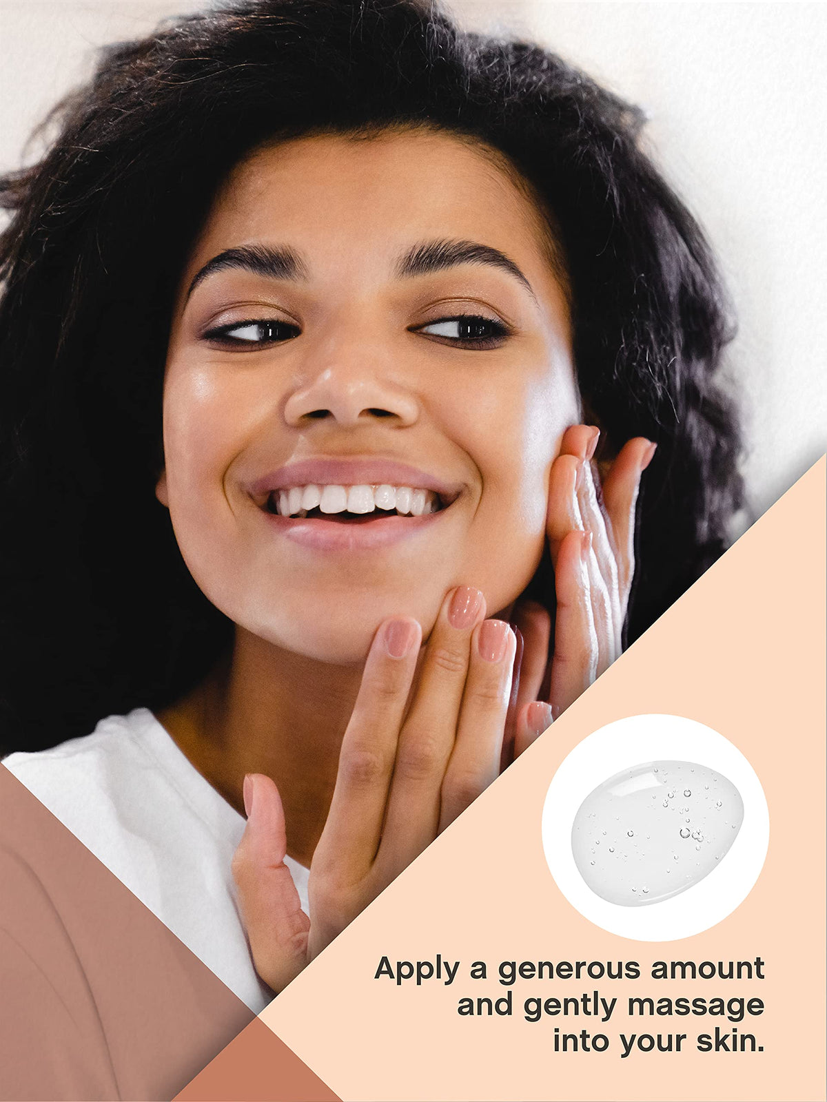 Coera application on cheek demonstrating hydration layering before moisturizer