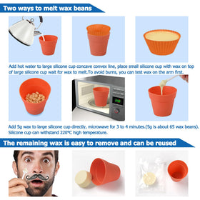 CoFashion silicone cups with melting wax demonstrating safe mixing
