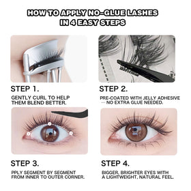CoFier demo applying cluster under natural lashes showcasing quick glue-free set