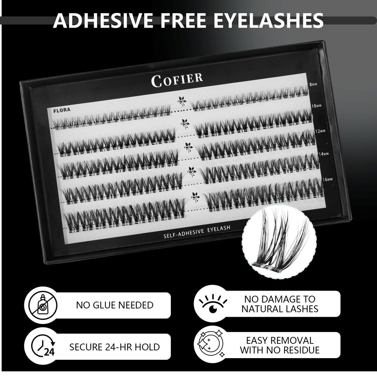 CoFier side eye profile highlighting outer-corner lift and fluttering finish